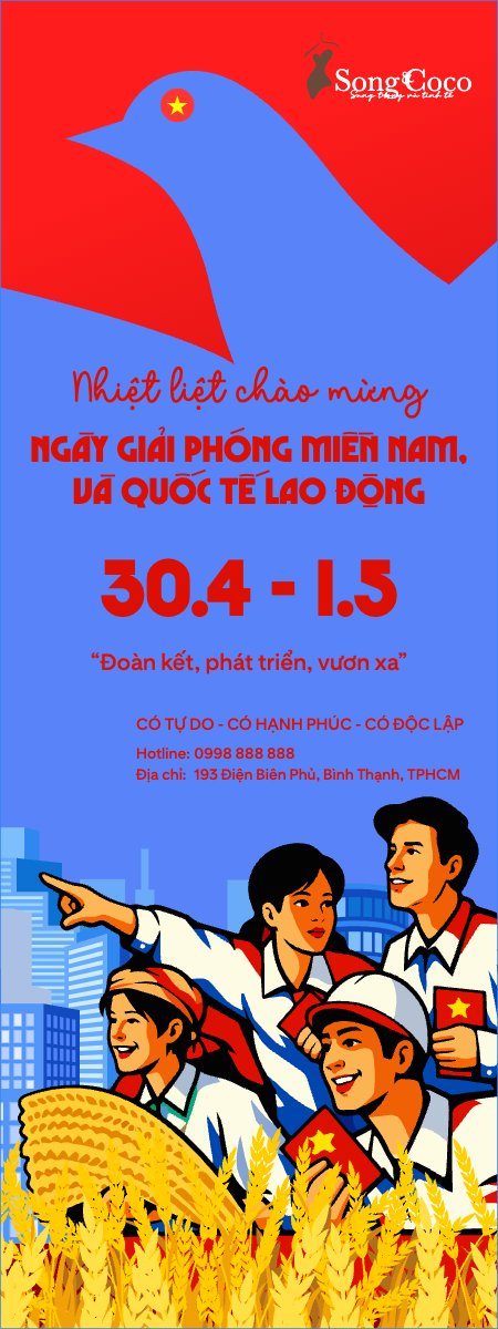 Mẫu Standee Nhiệt liệt chào mừng ngày Giải phóng miền Nam, thống nhất đất nước — LayerPic