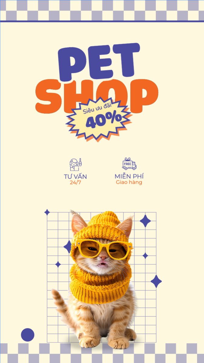 Mẫu Bài post MXH (9:16) Giảm giá, sale, pet, thú cưng, thú nuôi, động vật, animal — LayerPic