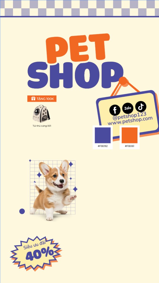 Mẫu Bài post MXH (9:16) Giảm giá, sale, pet, thú cưng, thú nuôi, động vật, animal — LayerPic