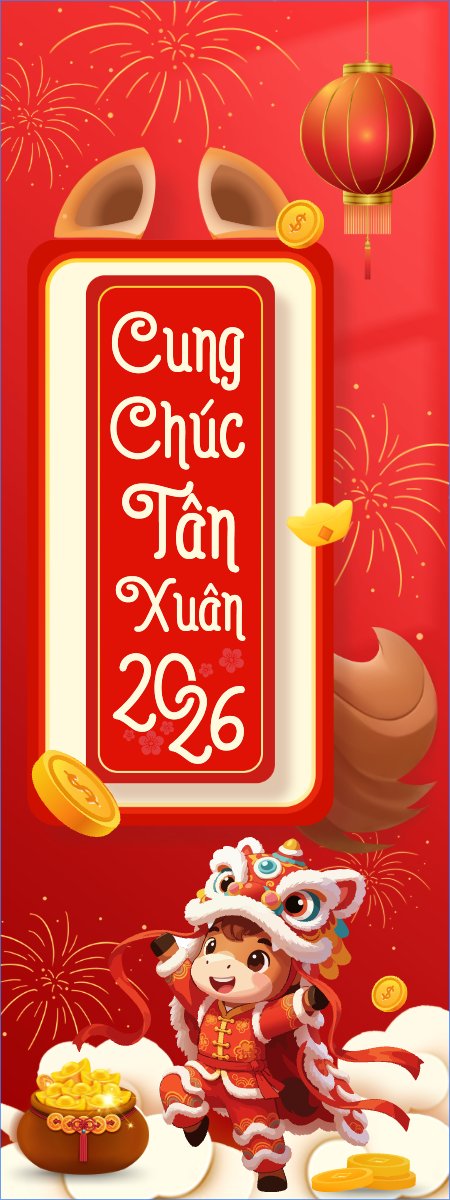 Mẫu Standee Cung chúc Tân Xuân 2026 — LayerPic