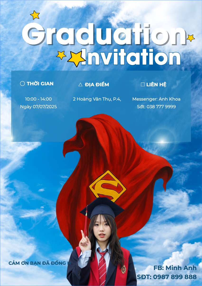 Tốt nghiệp, kỉ yếu, Graduation, yearbook, dễ thương, cute, chibi, hoạt hình, cartoon, superman