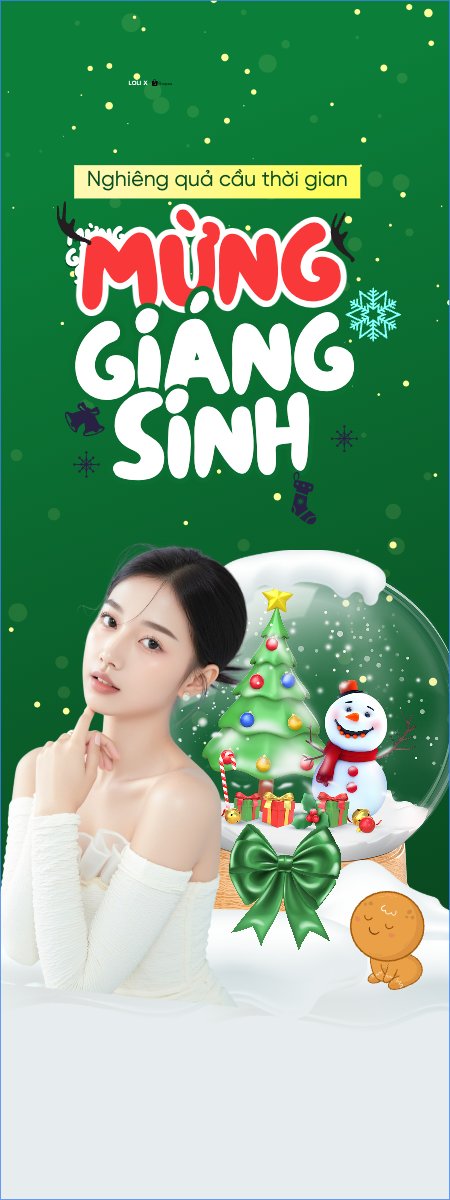 Mẫu Standee Nghiêng quả cầu thời gian mừng giáng sinh — LayerPic