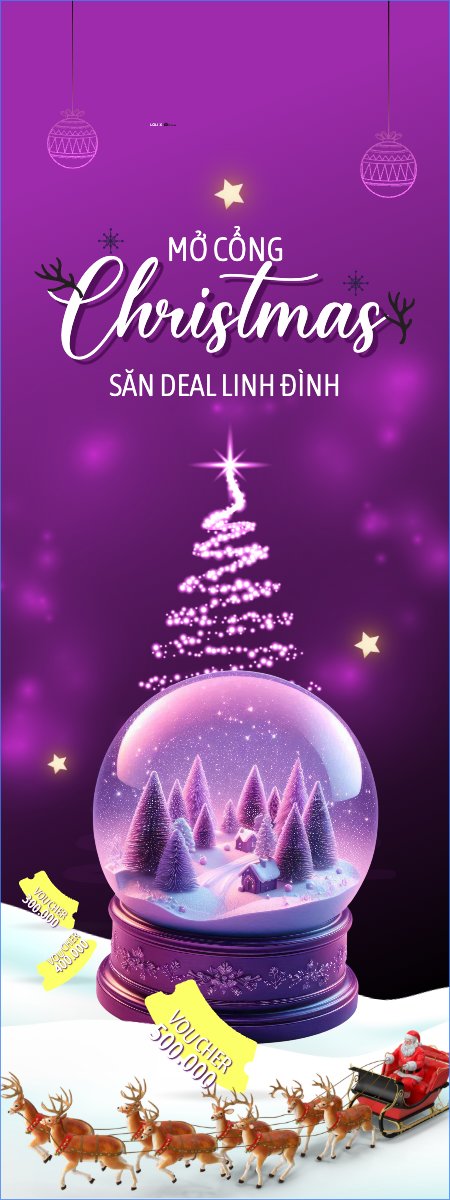 Mẫu Standee Mở cổng Christmas săn deal linh đình — LayerPic