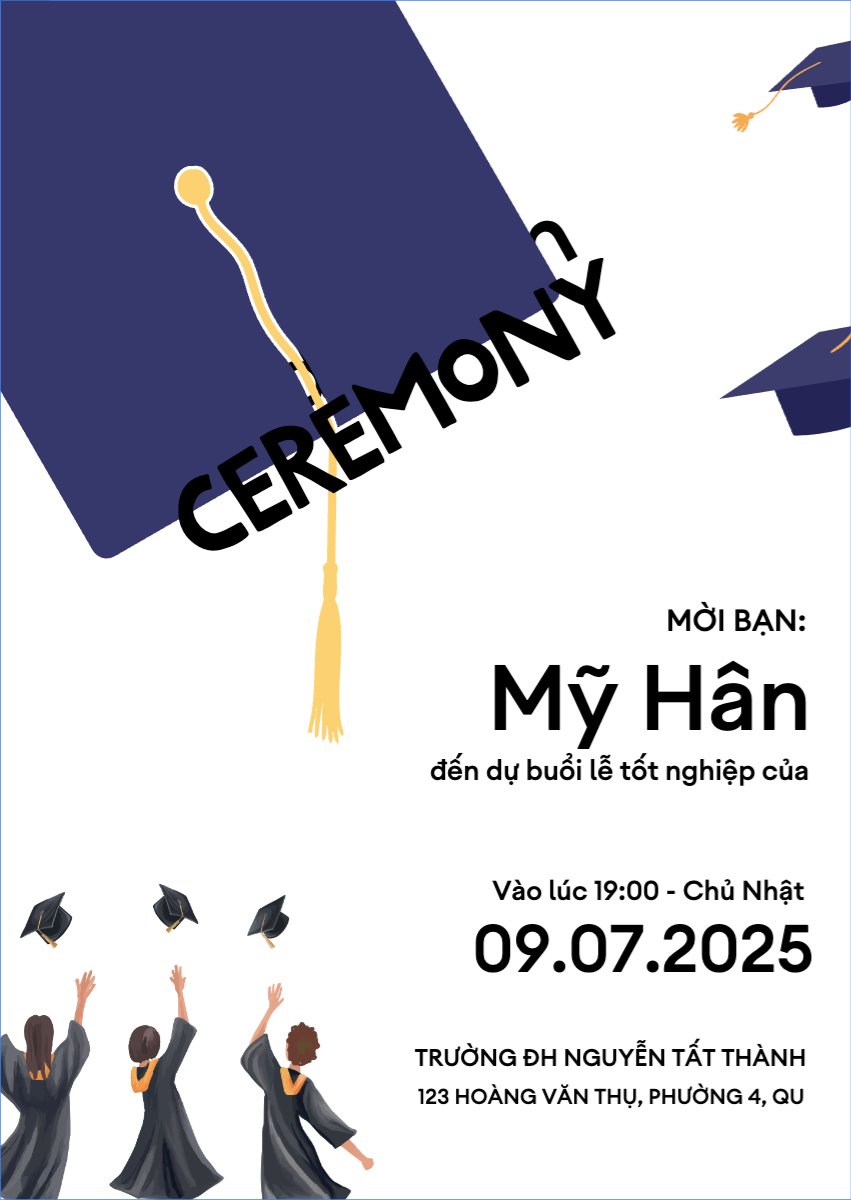 Mẫu Thư mời Tốt nghiệp, kỉ yếu, Graduation, yearbook, sự kiện, event, cá nhân, nhân vật, personal style, signature — LayerPic