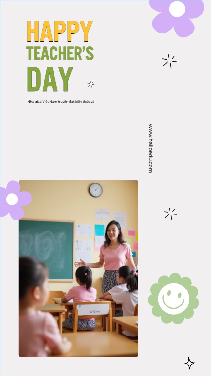 Mẫu Bài post MXH (9:16) Nhà giáo Việt Nam, teacher's day, giáo dục, education, school, trường học — LayerPic