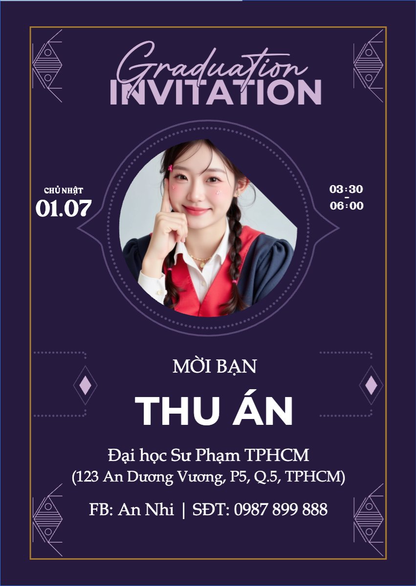 Mẫu Thư mời Tốt nghiệp, kỉ yếu, Graduation, yearbook, hiện đại, sang trọng, modern — LayerPic