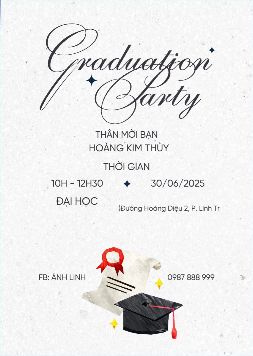 Mẫu Thư mời Tốt nghiệp, kỉ yếu, Graduation, yearbook, đơn giản, simple, minimalist, tối giản — LayerPic