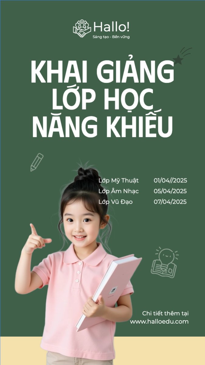 Mẫu Bài post MXH (9:16) Khai giảng, tuyển sinh, giáo dục, education, school, trường học — LayerPic