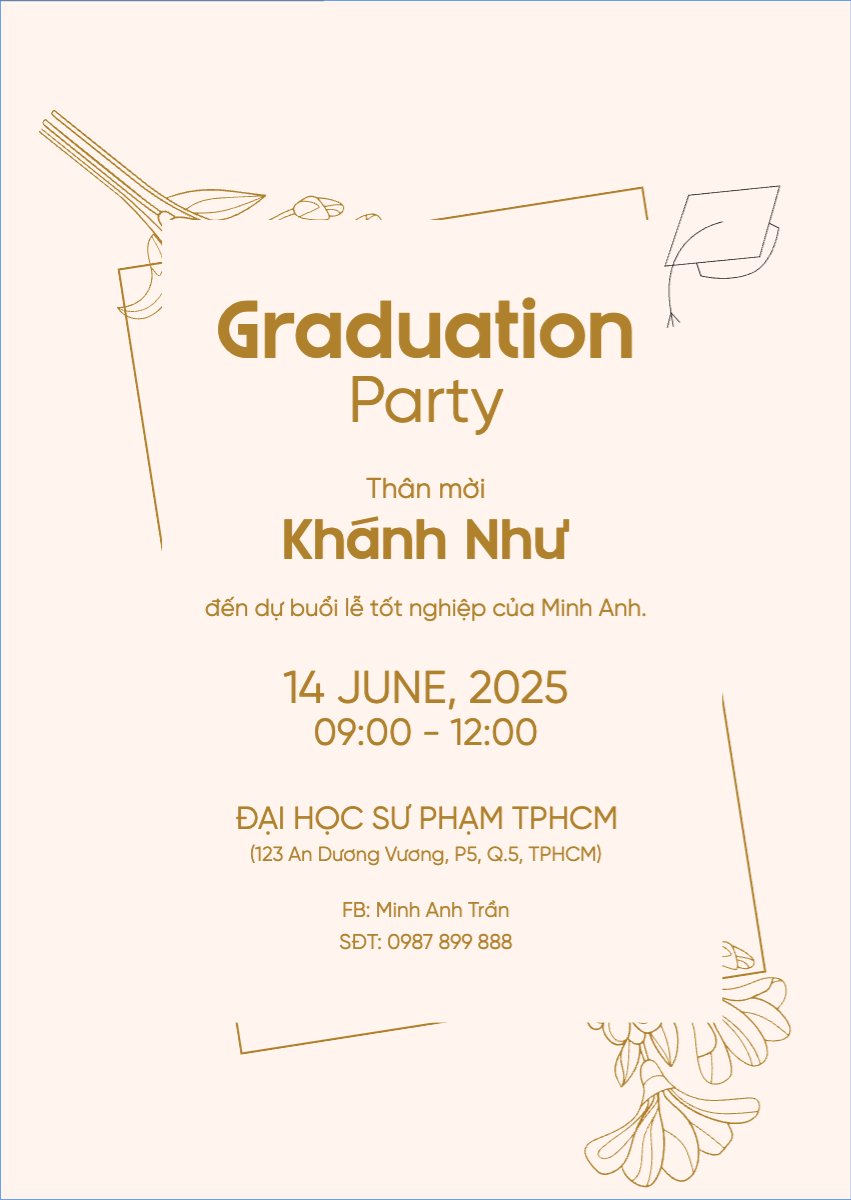 Mẫu Thư mời Tốt nghiệp, kỉ yếu, Graduation, yearbook, hoa lá, thiên nhiên, floral — LayerPic