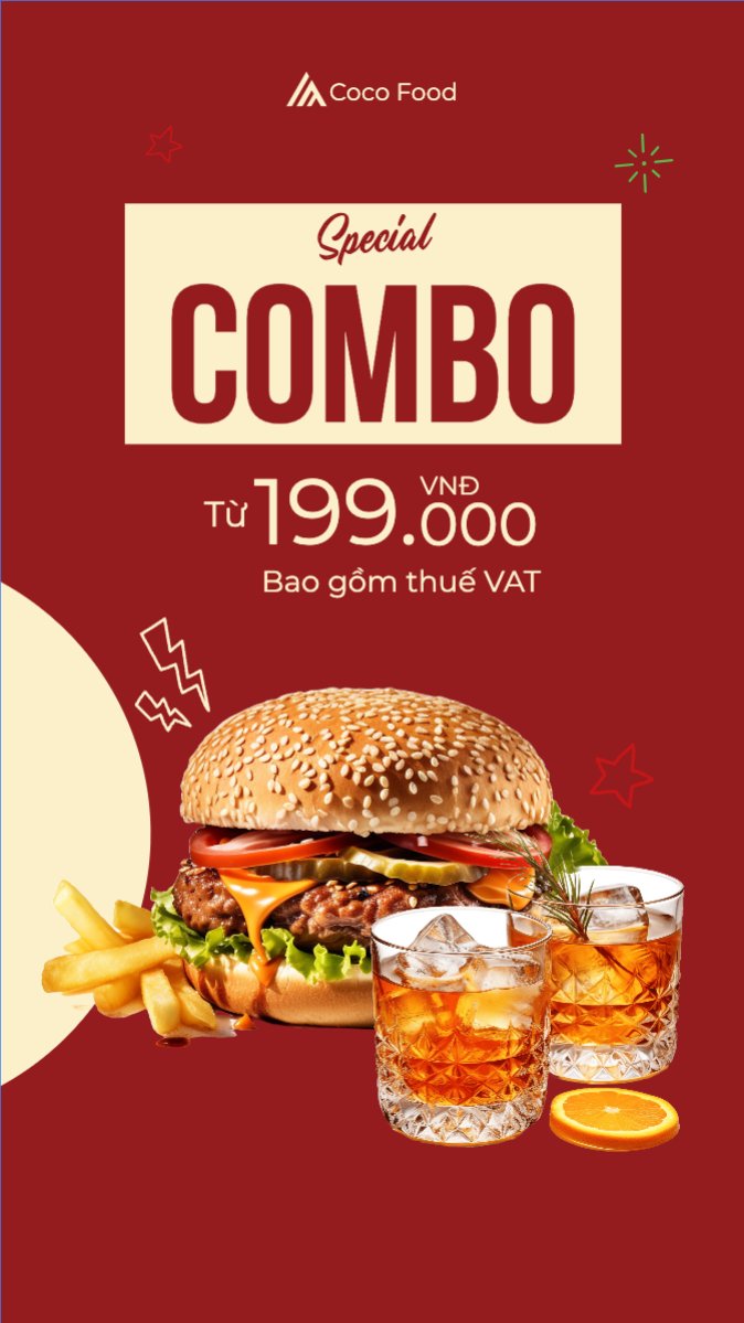 Mẫu Bài post MXH (9:16) Giảm giá, sale, đồ ăn, food, thực phẩm, ẩm thực, món ăn, F&B, thức ăn — LayerPic