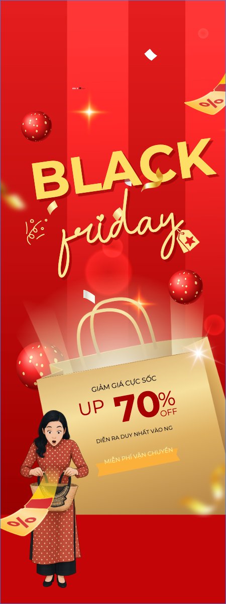 Mẫu Standee Black Friday giảm giá — LayerPic