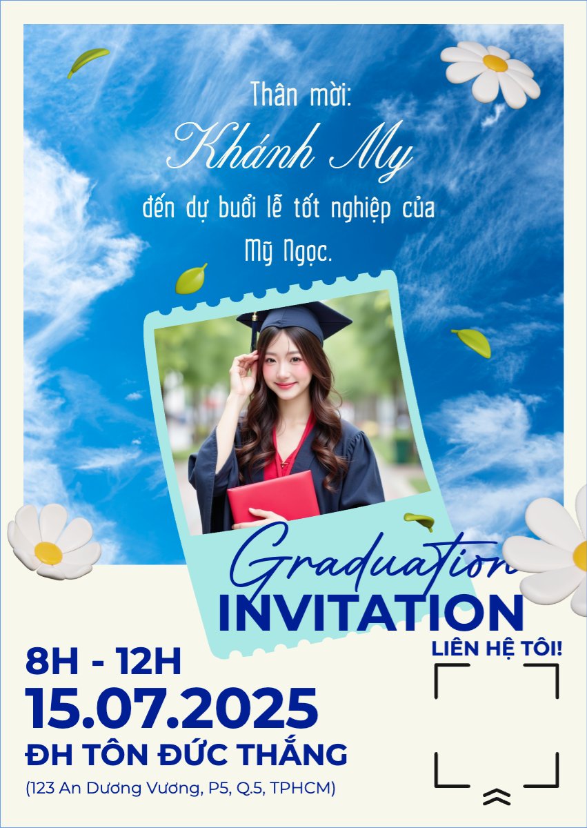 Mẫu Thư mời Tốt nghiệp, kỉ yếu, Graduation, yearbook, hiện đại, sang trọng, modern — LayerPic
