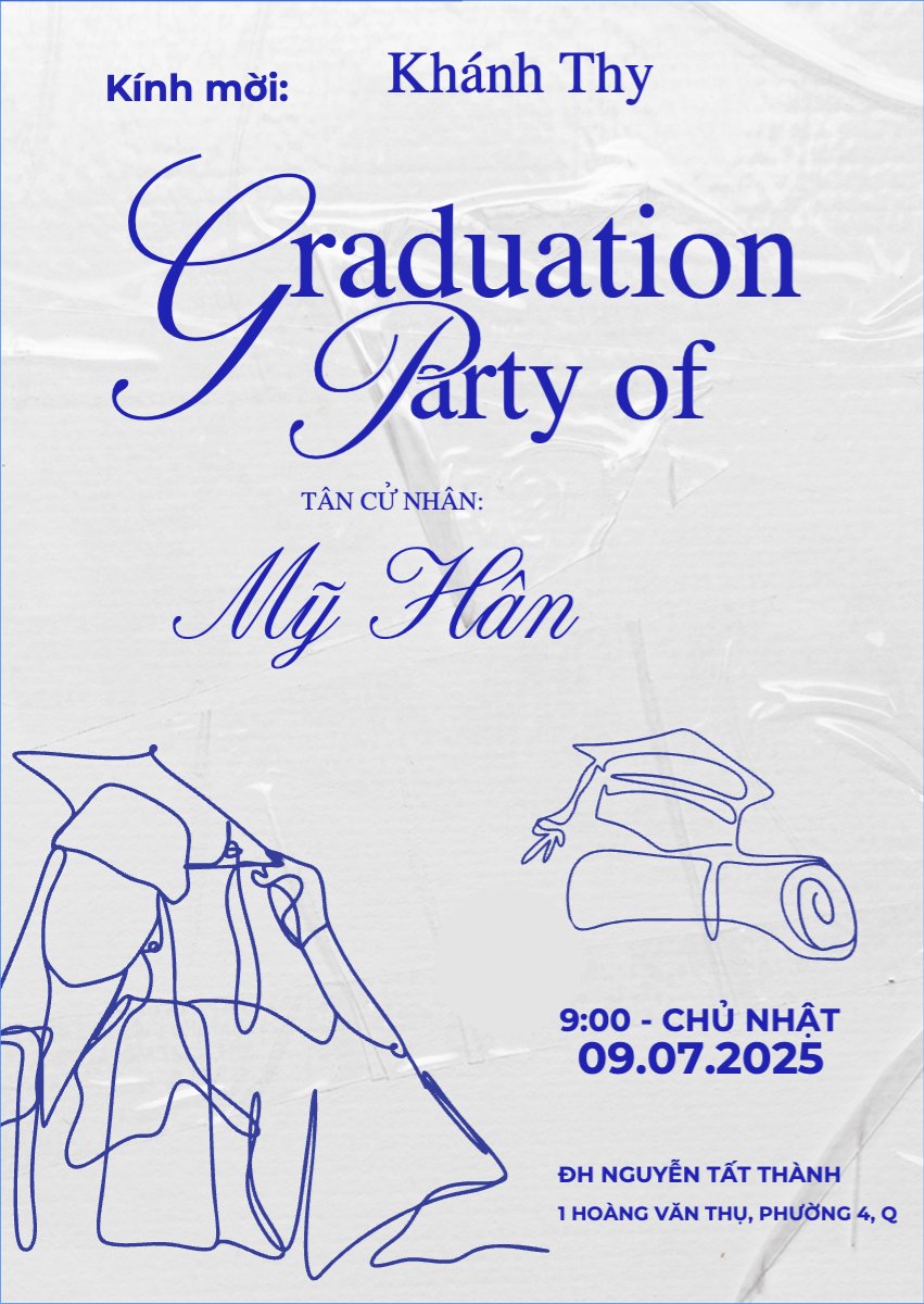 Mẫu Thư mời Tốt nghiệp, kỉ yếu, Graduation, yearbook, đơn giản, simple, minimalist, tối giản — LayerPic