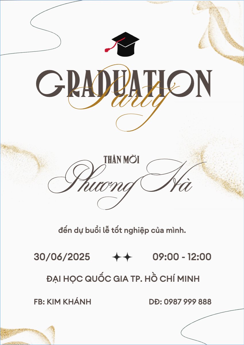 Mẫu Thư mời Tốt nghiệp, kỉ yếu, Graduation, yearbook, hiện đại, sang trọng, modern — LayerPic