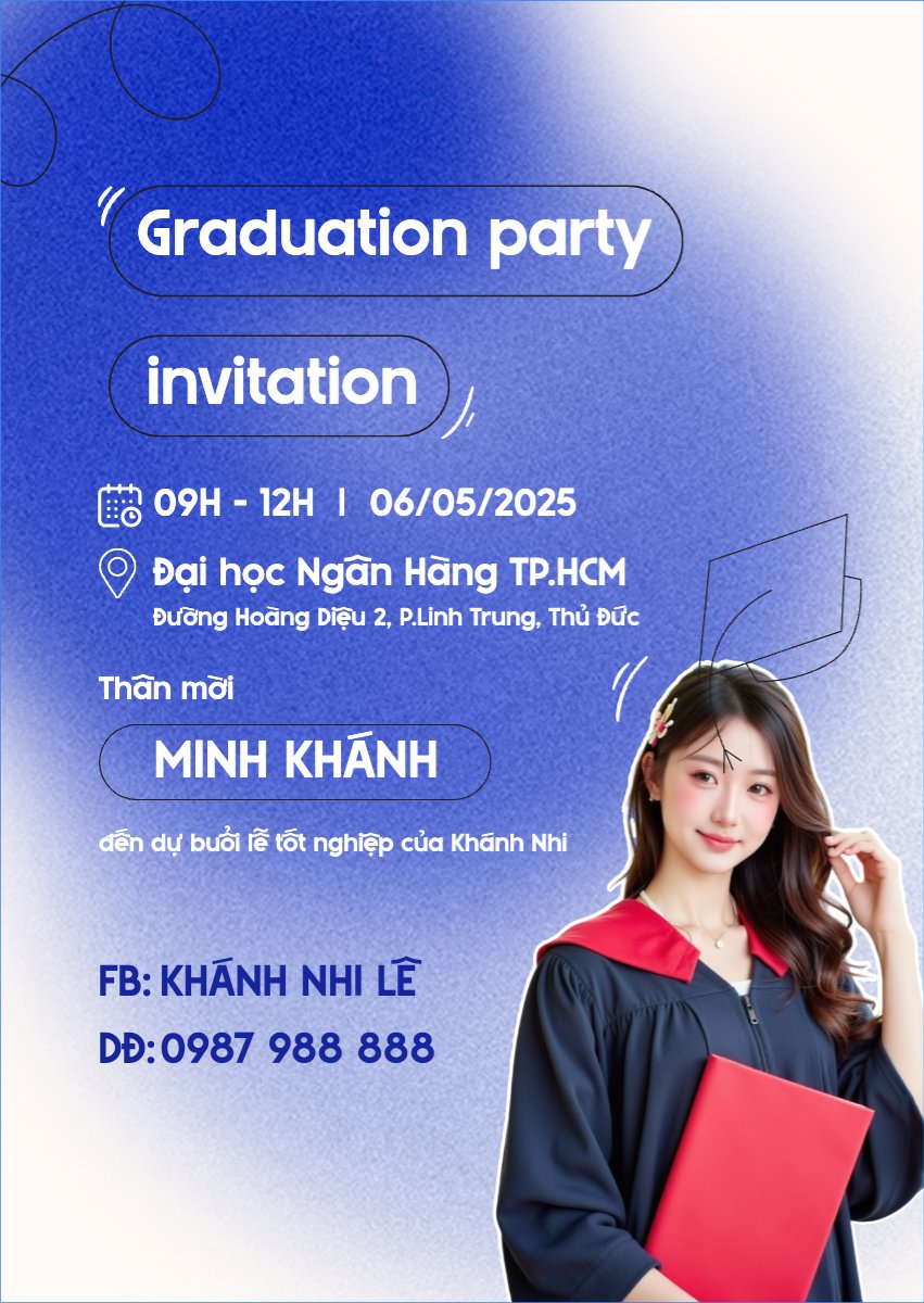 Mẫu Thư mời Tốt nghiệp, kỉ yếu, Graduation, yearbook, hiện đại, sang trọng, modern — LayerPic
