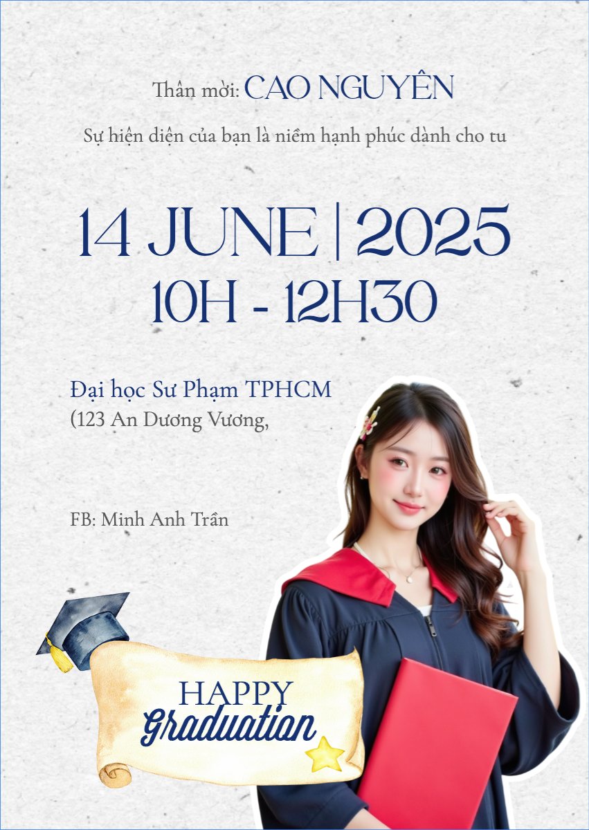 Mẫu Thư mời Tốt nghiệp, kỉ yếu, Graduation, yearbook, cổ điển, vintage, retro, classic — LayerPic