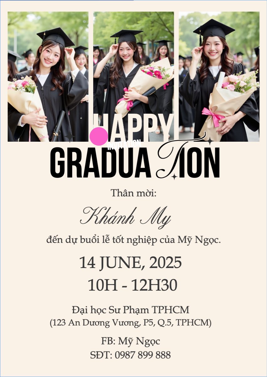 Mẫu Thư mời Tốt nghiệp, kỉ yếu, Graduation, yearbook, y2k, hiện đại, sang trọng, modern — LayerPic