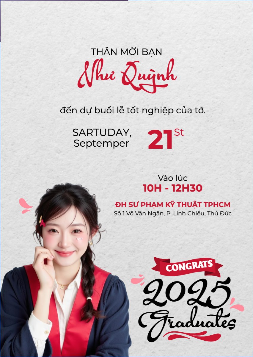 Mẫu Thư mời Tốt nghiệp, kỉ yếu, Graduation, yearbook, hiện đại, sang trọng, modern — LayerPic