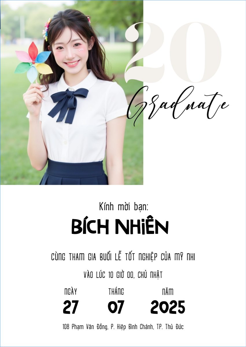 Mẫu Thư mời Tốt nghiệp, kỉ yếu, Graduation, yearbook, hiện đại, sang trọng, modern — LayerPic