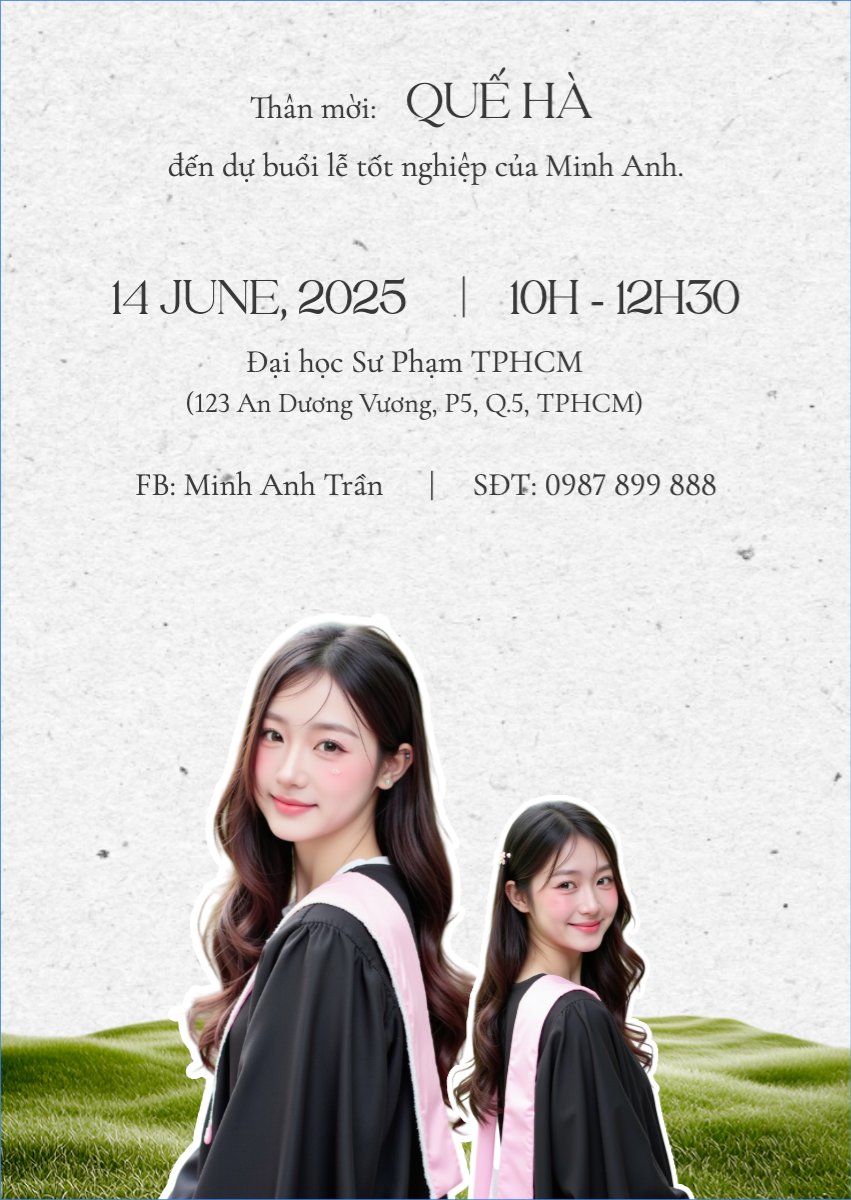 Mẫu Thư mời Tốt nghiệp, kỉ yếu, Graduation, yearbook, hiện đại, sang trọng, modern — LayerPic