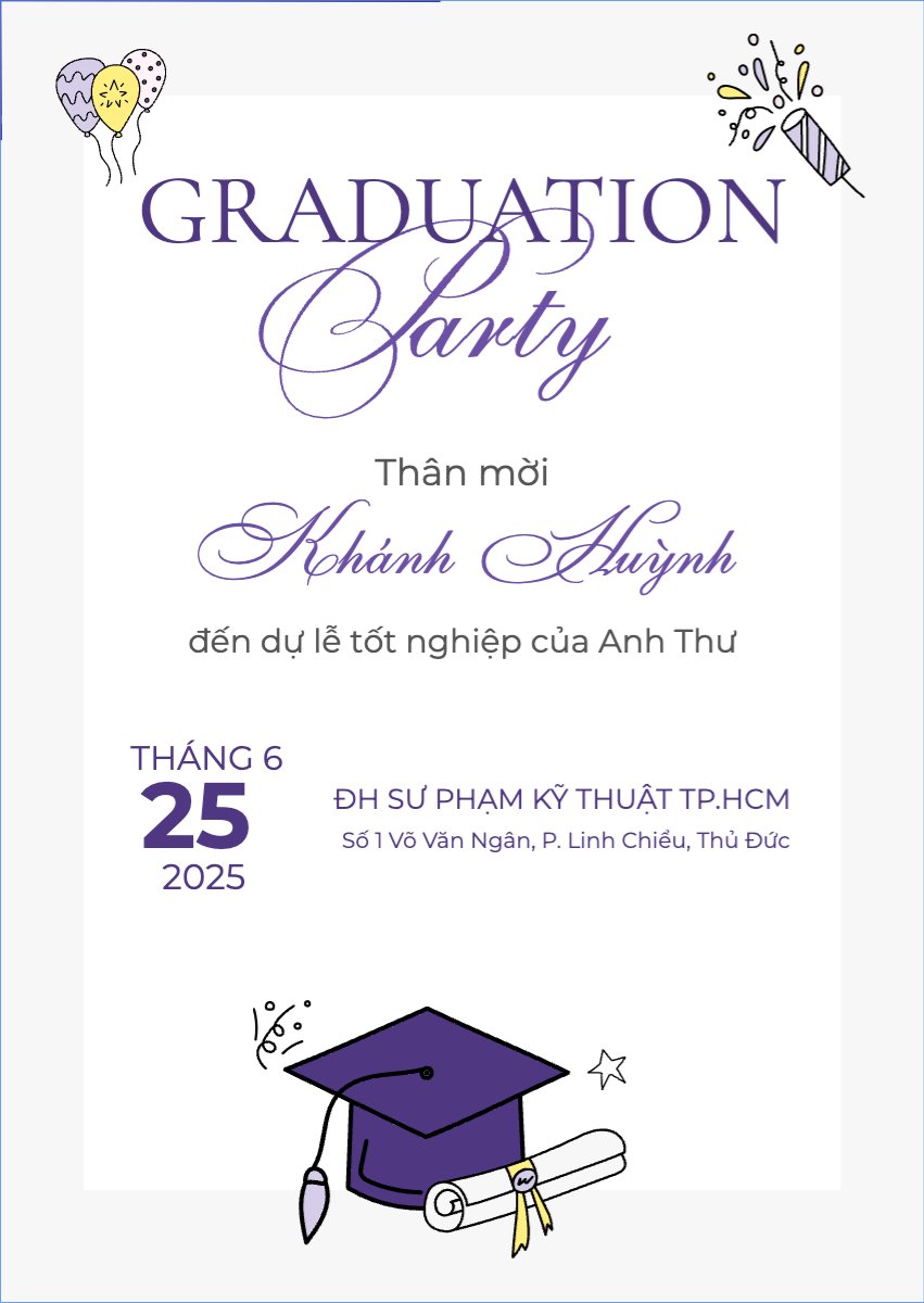 Mẫu Thư mời Tốt nghiệp, kỉ yếu, Graduation, yearbook, đơn giản, simple, minimalist, tối giản — LayerPic