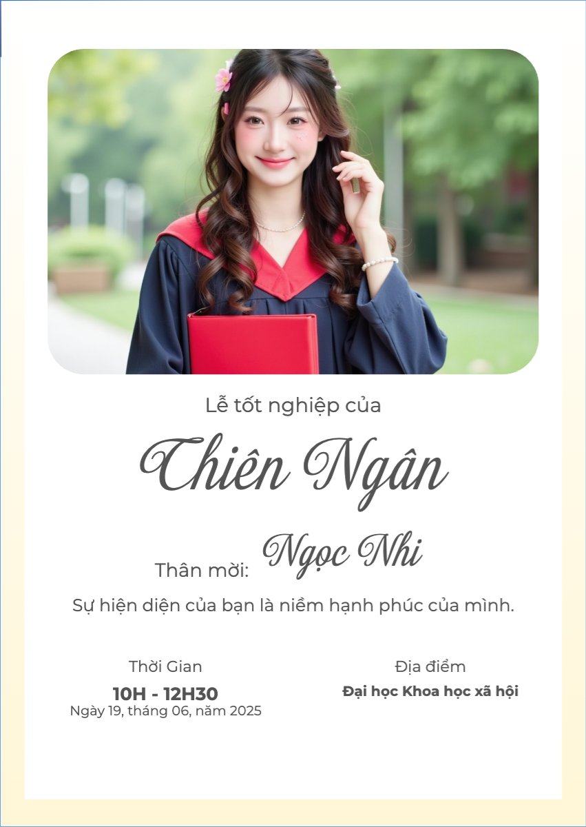 Mẫu Thư mời Tốt nghiệp, kỉ yếu, Graduation, yearbook, đơn giản, simple, minimalist, tối giản — LayerPic