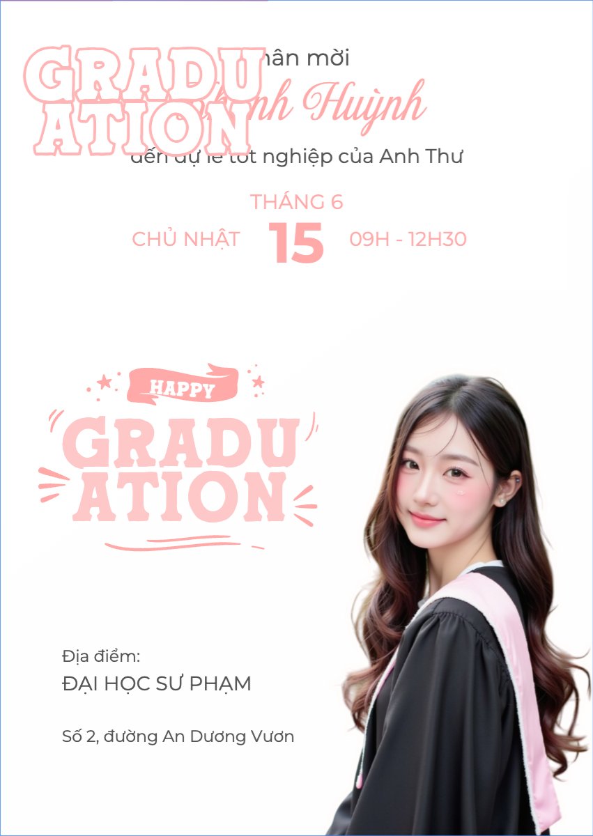 Mẫu Thư mời Tốt nghiệp, kỉ yếu, Graduation, yearbook, hiện đại, sang trọng, modern — LayerPic