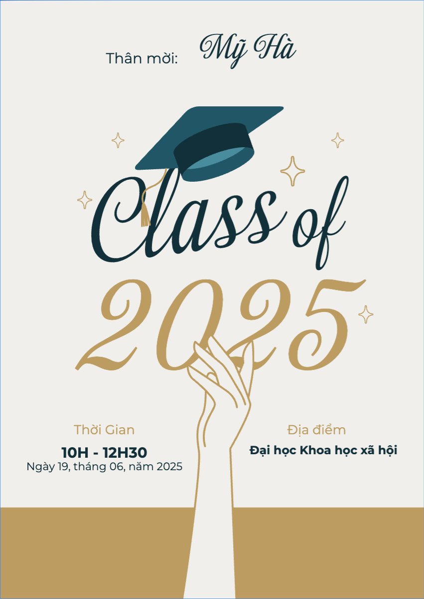 Mẫu Thư mời Tốt nghiệp, kỉ yếu, Graduation, yearbook, đơn giản, simple, minimalist, tối giản — LayerPic