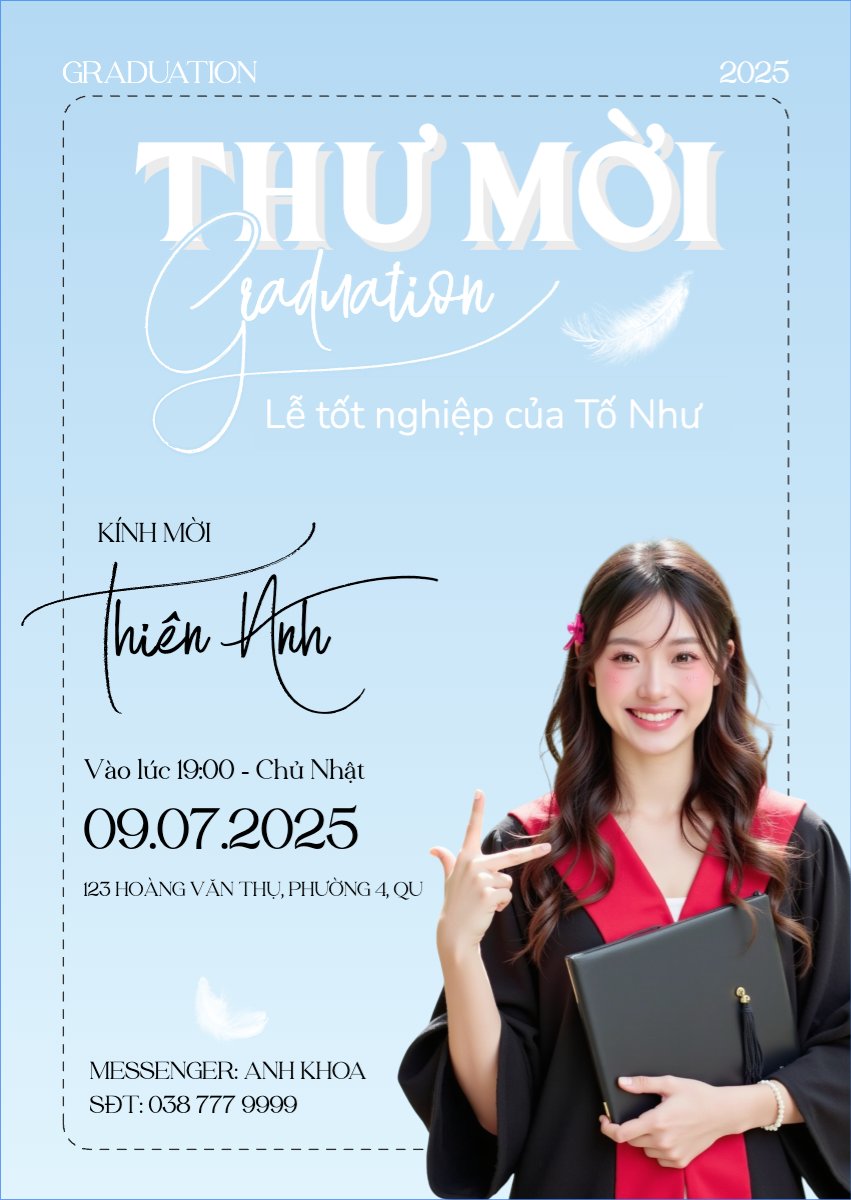Mẫu Thư mời Tốt nghiệp, kỉ yếu, Graduation, yearbook, hiện đại, sang trọng, modern — LayerPic