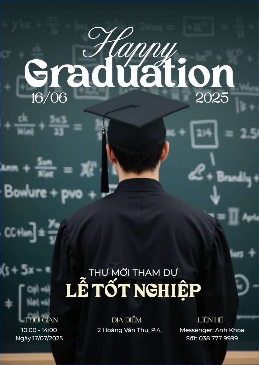 Mẫu Thư mời Tốt nghiệp, kỉ yếu, Graduation, yearbook, hiện đại, sang trọng, modern — LayerPic