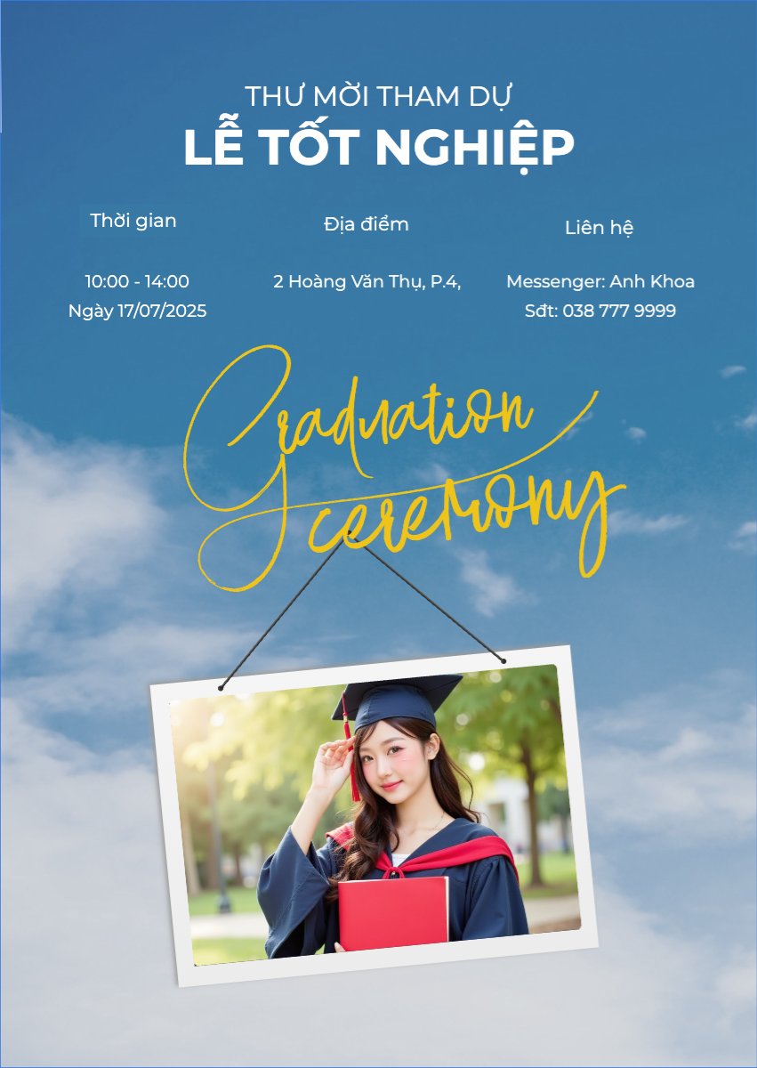 Mẫu Thư mời Tốt nghiệp, kỉ yếu, Graduation, yearbook, hiện đại, sang trọng, modern — LayerPic