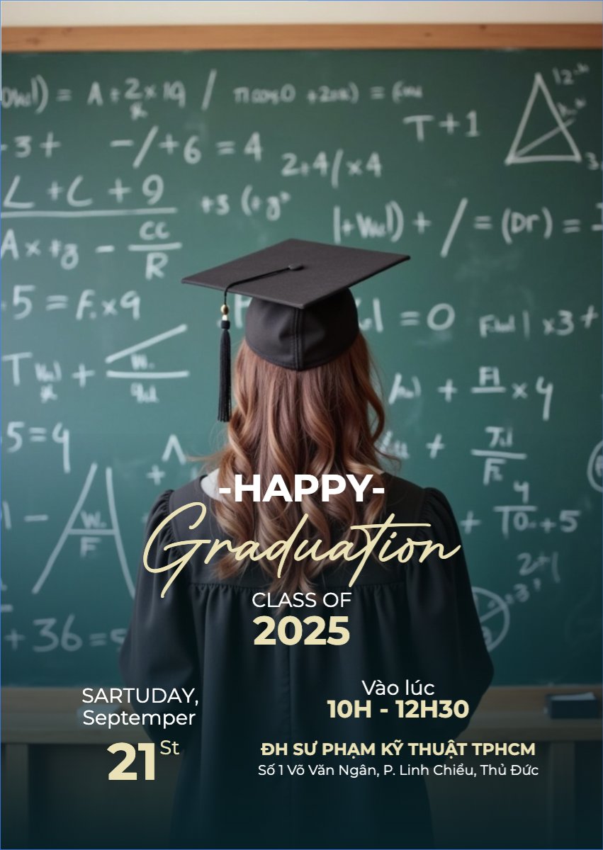 Mẫu Thư mời Tốt nghiệp, kỉ yếu, Graduation, yearbook, hiện đại, sang trọng, modern — LayerPic