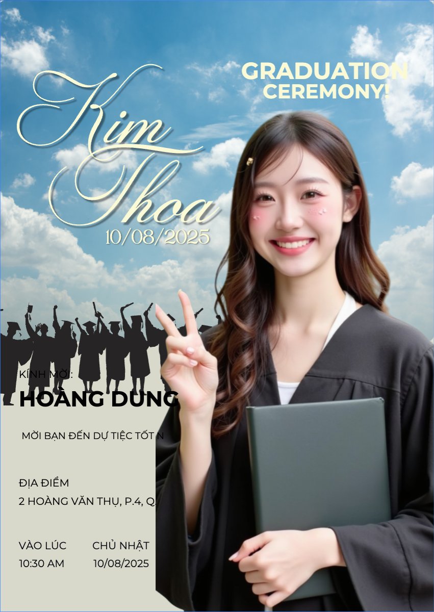 Mẫu Thư mời Tốt nghiệp, kỉ yếu, Graduation, yearbook, hiện đại, sang trọng, modern — LayerPic
