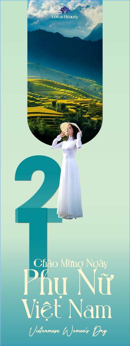Mẫu Standee 20/10, Ngày phụ nữ Việt Nam, Vietnamese Women's Day, phụ nữ, sự kiện, event, mỹ phẩm, làm đẹp, beauty, hiện đại, modern — LayerPic