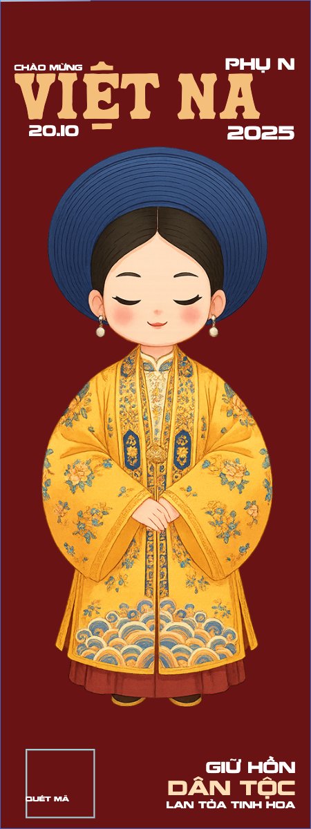 Mẫu Standee 20/10, Ngày phụ nữ Việt Nam, Vietnamese Women's Day, phụ nữ, sự kiện, event, dễ thương, cute, chibi, hoạt hình, cartoon — LayerPic