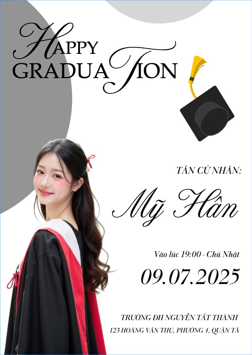 Mẫu Thư mời Tốt nghiệp, kỉ yếu, Graduation, yearbook, hiện đại, sang trọng, modern — LayerPic