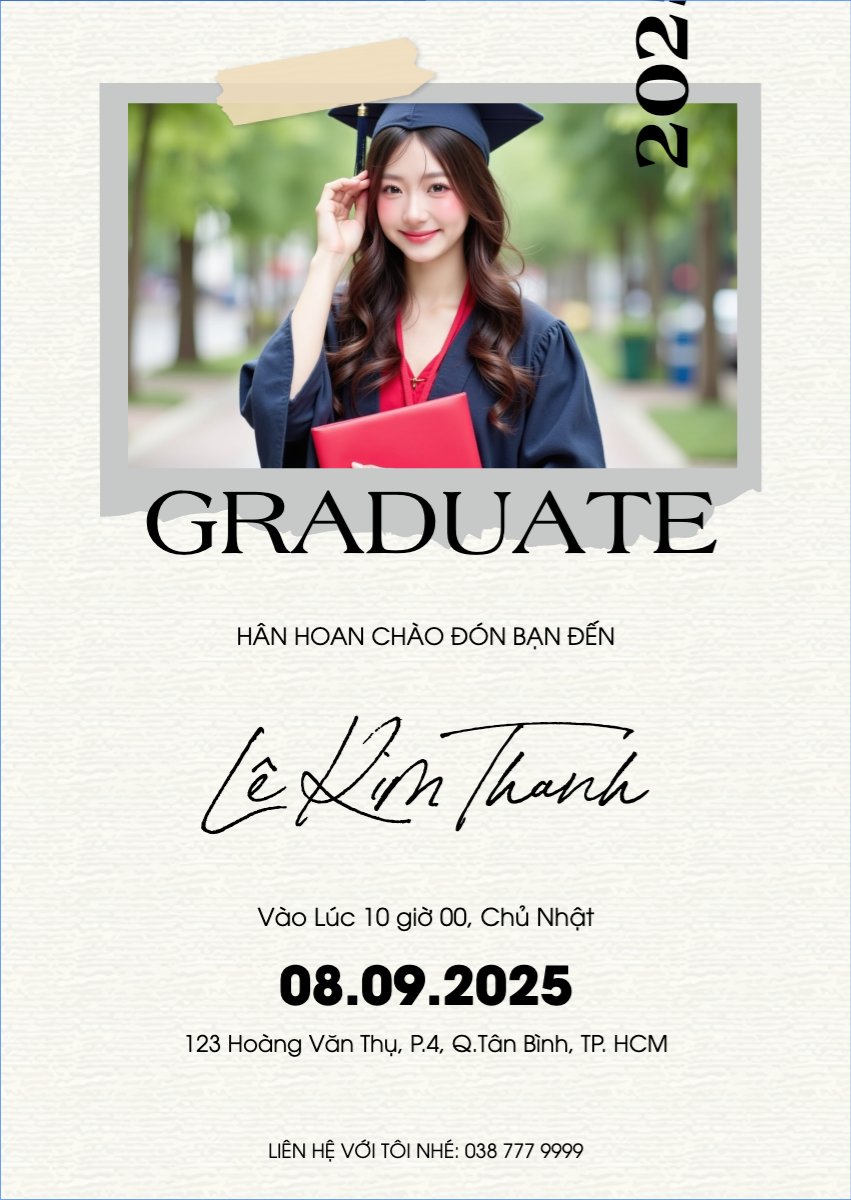 Mẫu Thư mời Tốt nghiệp, kỉ yếu, Graduation, yearbook, hiện đại, sang trọng, modern — LayerPic