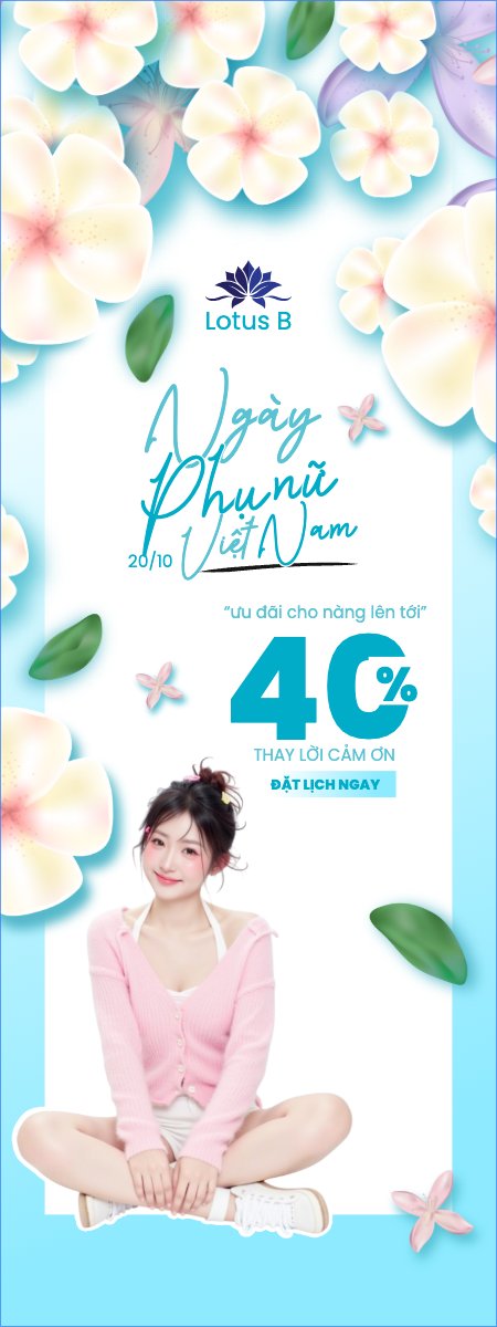 Mẫu Standee 20/10, Ngày phụ nữ Việt Nam, Vietnamese Women's Day, phụ nữ, sự kiện, event, mỹ phẩm, làm đẹp, beauty, hiện đại, modern — LayerPic