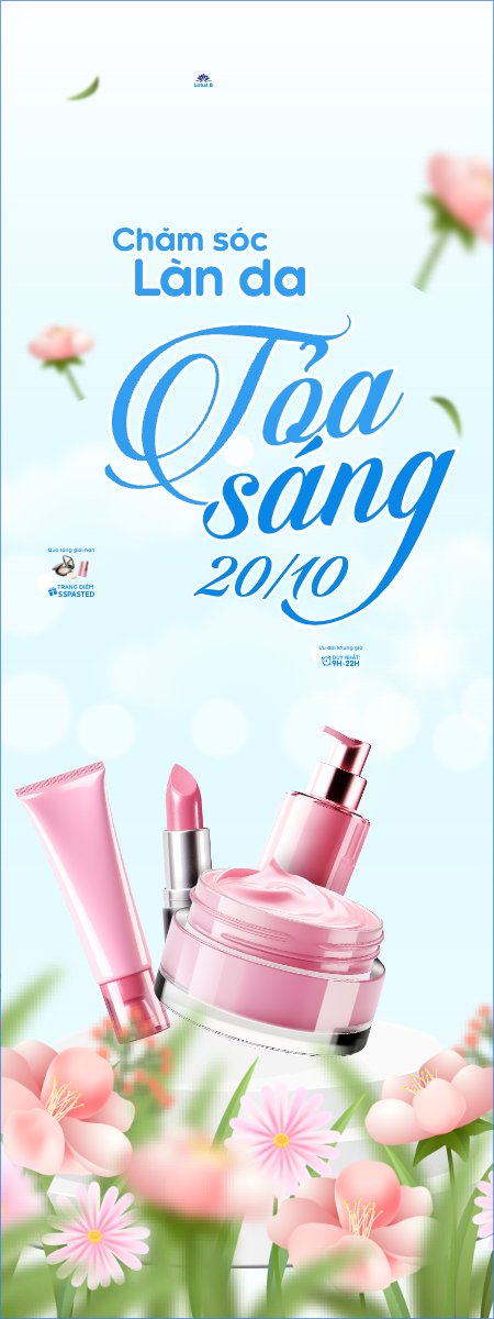 Mẫu Standee 20/10, Ngày phụ nữ Việt Nam, Vietnamese Women's Day, phụ nữ, sự kiện, event, mỹ phẩm, làm đẹp, beauty, hiện đại, modern — LayerPic