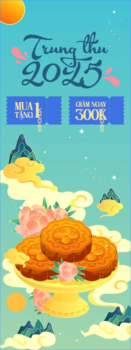 Mẫu Standee Trung thu, Tết Đoàn Viên, mid-autumn festival, sự kiện, event, lễ hội, festival, ẩm thực, food, bánh trung thu, cute, dễ thương — LayerPic