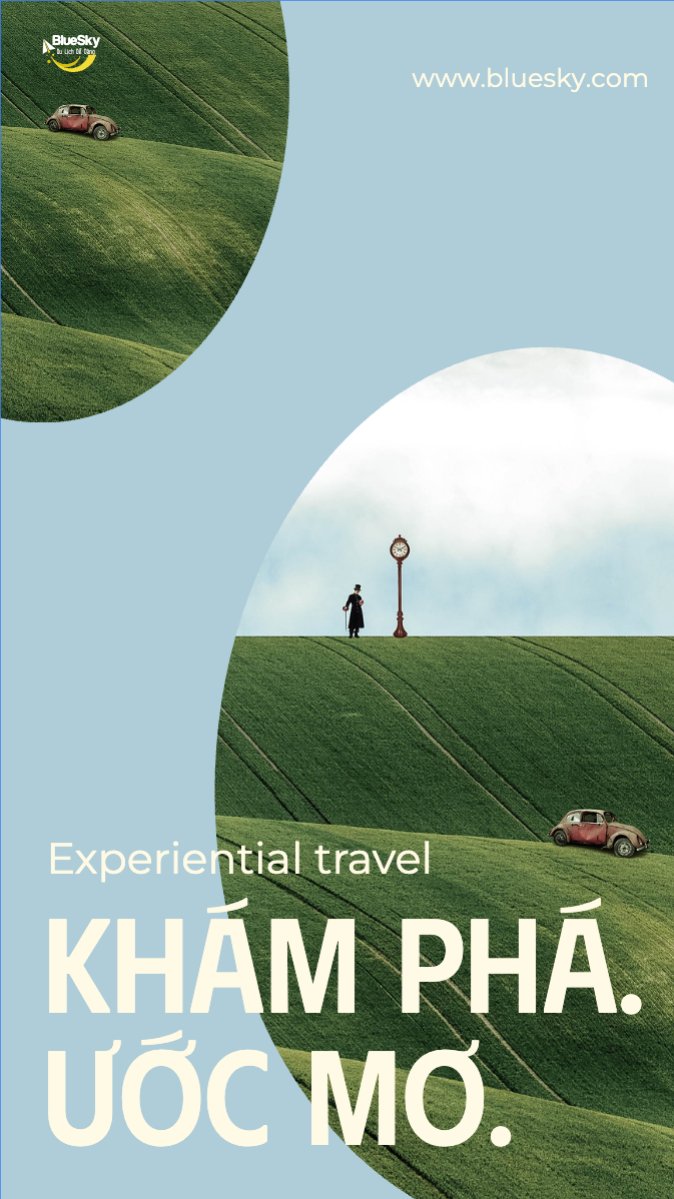 Mẫu Bài post MXH (9:16) Du lịch, travel, tourism, trải nghiệm, khám phá — LayerPic
