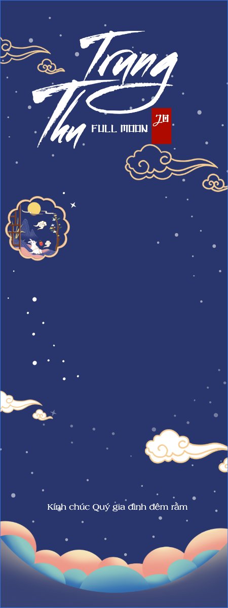 Mẫu Standee Trung thu, Tết Đoàn Viên, mid-autumn festival, sự kiện, event, dễ thương, cute, chibi, hoạt hình, cartoon — LayerPic