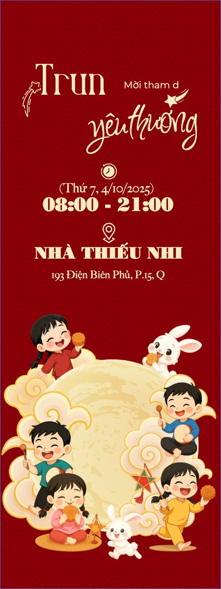 Mẫu Standee Trung thu, Tết Đoàn Viên, mid-autumn festival, sự kiện, event, dễ thương, cute, chibi, hoạt hình, cartoon — LayerPic