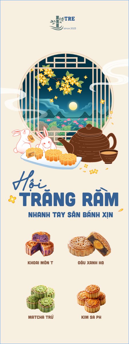 Mẫu Standee Trung thu, Tết Đoàn Viên, mid-autumn festival, sự kiện, event, lễ hội, festival, ẩm thực, food, bánh trung thu, cute, dễ thương — LayerPic