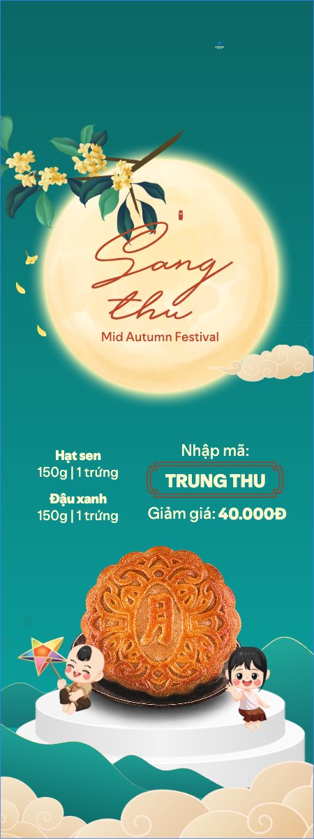 Mẫu Standee Trung thu, Tết Đoàn Viên, mid-autumn festival, sự kiện, event, lễ hội, festival, ẩm thực, food, bánh trung thu, cute, dễ thương — LayerPic