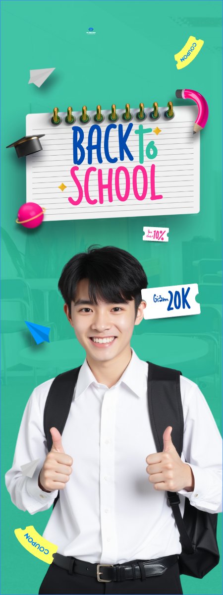 Mẫu Standee Tựu trường, nhập học, văn phòng phẩm, giáo dục, education, school, trường học, hiện đại, modern — LayerPic