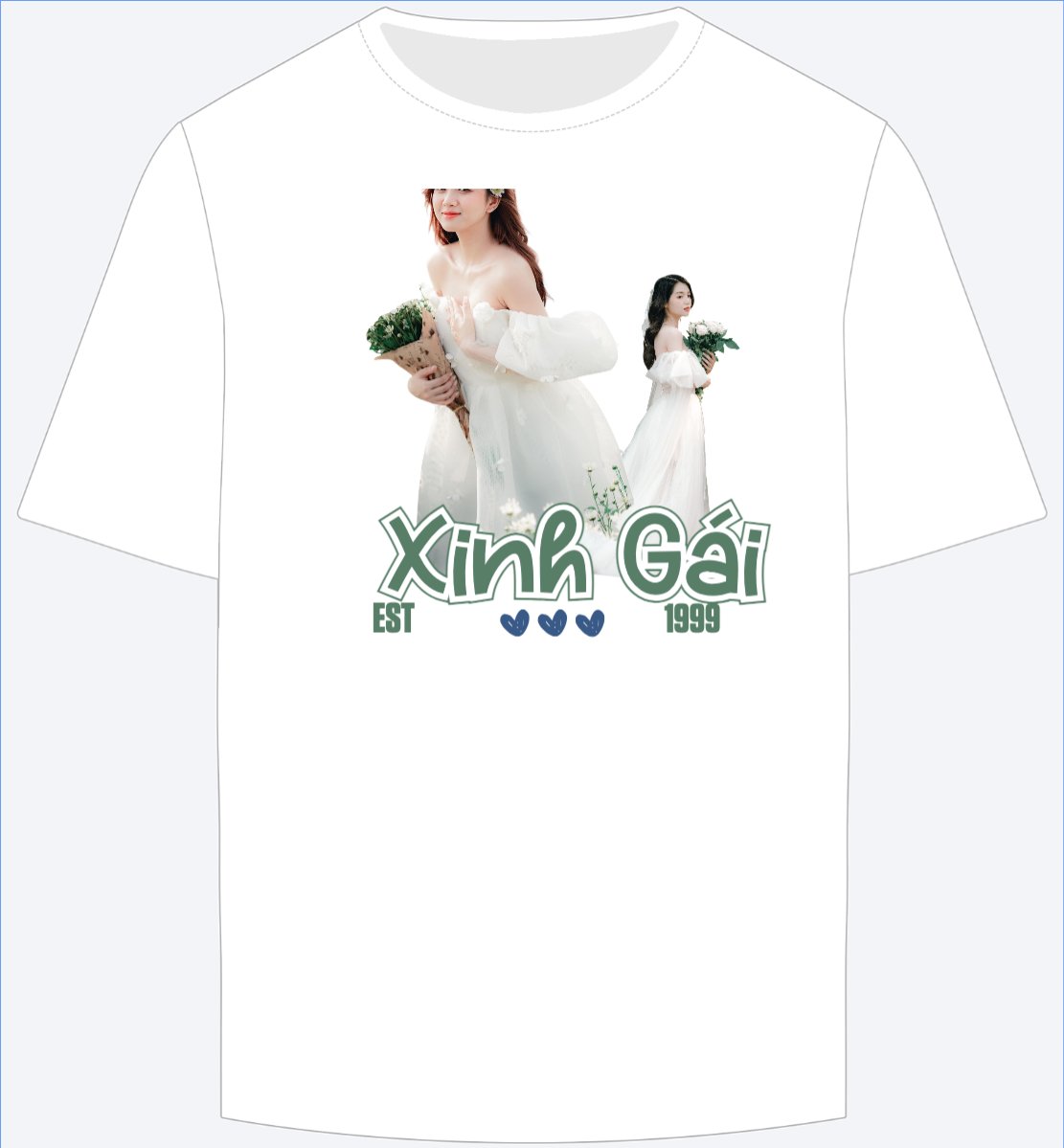 Mẫu Ao Thun Xinh gái Est 1999 — LayerPic