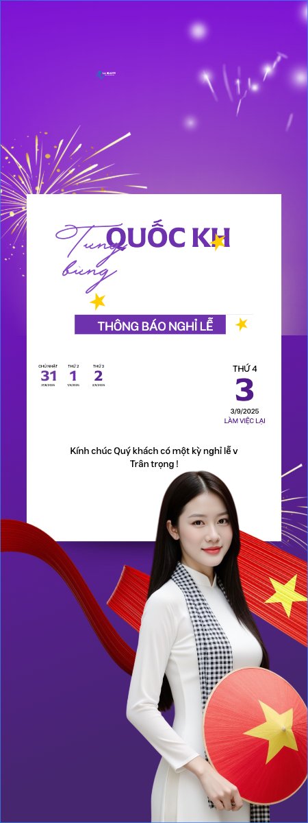 Mẫu Standee 2/9, Quốc Khánh, lễ hội, thông báo, lịch nghỉ, Việt Nam, sự kiện, event, hiện đại, modern — LayerPic