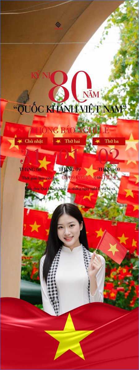 Mẫu Standee 2/9, Quốc Khánh, lễ hội, thông báo, lịch nghỉ, Việt Nam, sự kiện, event, hiện đại, modern — LayerPic
