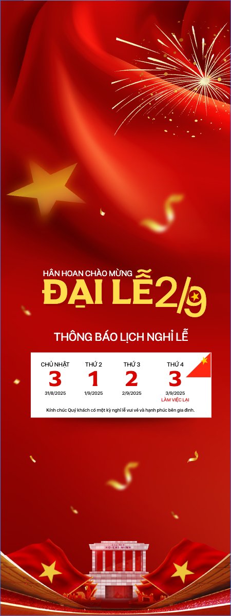 Mẫu Standee 2/9, Quốc Khánh, lễ hội, thông báo, lịch nghỉ, Việt Nam, sự kiện, event, hiện đại, modern — LayerPic
